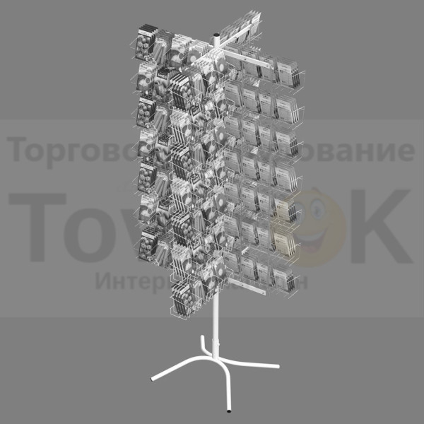 Стойка вращающаяся под семена напольная 4-х лучевая (112 карманов)